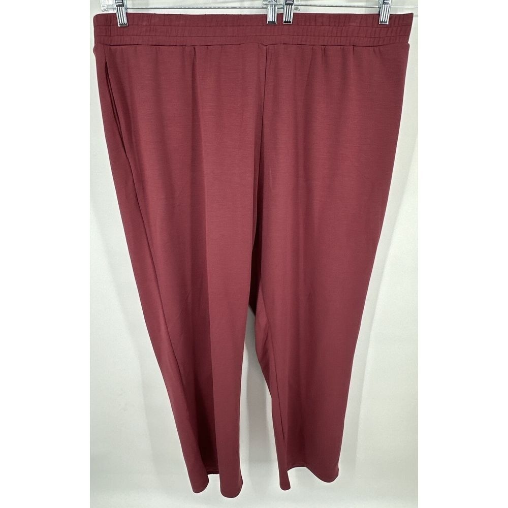 3X Coldwater Creek Maroon Pants Womens Pull On Up Elastic Waist.